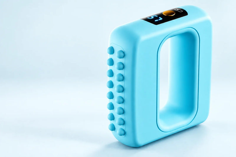 Sky Blue ring massager showing the open grip and textured contact edge